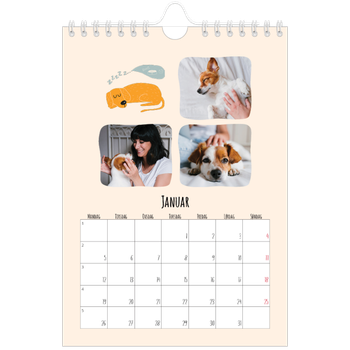 Fotokalender A5 — Hundepoter og kruseduller
