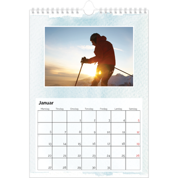 Fotokalender A4 — Vannfarger i bakgrunn