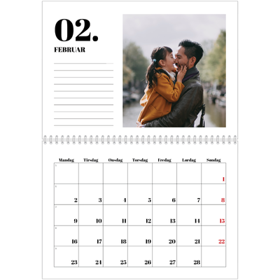 Fotokalender A4 dobbel (30 x 40 cm) — Serif og øyeblikk [Februar]