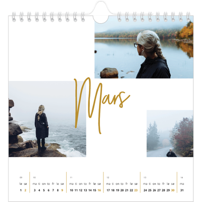 Månedskalender kvadratisk — Gullstift [Mars]