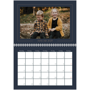 Fotokalender A4 dobbel — Prøyssisk blå