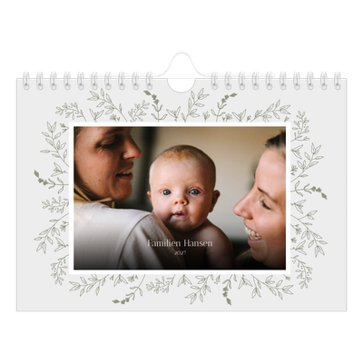 Fotokalender A5 — Håndtegnet blomster [kalender-forside]