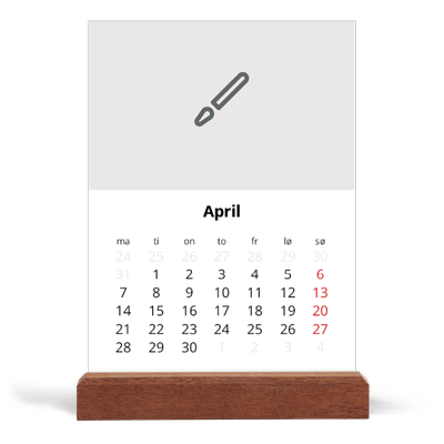 Bordkalender med trestativ - Stående — Design selv [April]