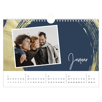 Fotokalender A4 — Gylne penselstrøk