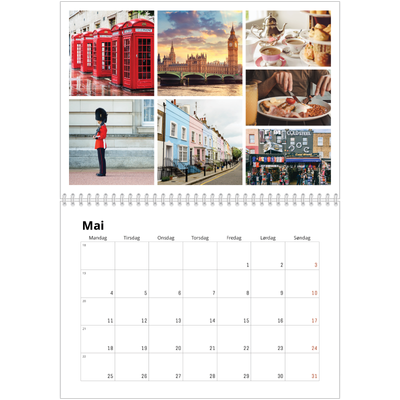 Fotokalender A4 dobbel (30 x 40 cm) — Bilderutenett [kalender-forside]