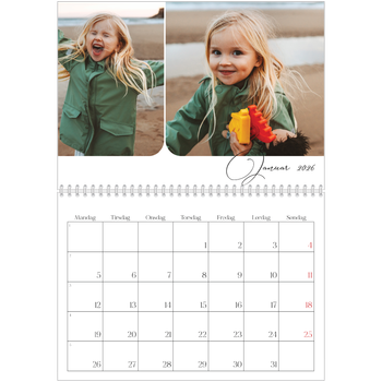 Fotokalender A4 dobbel — Øyeblikksbilder og skrift