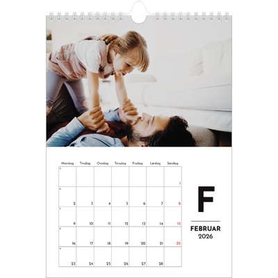 Fotokalender A4 (20 x 30 cm) — Bokstav i fokus [Februar]