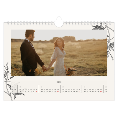 Fotokalender A4 — Blekk & blomst [Mai]