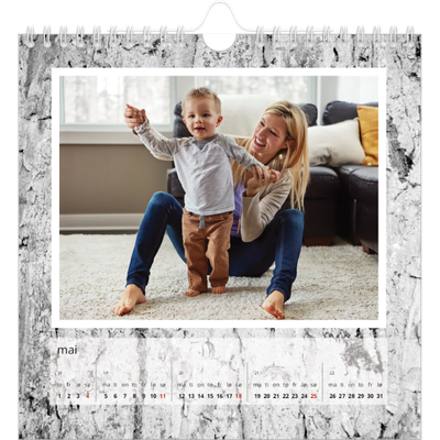 Månedskalender kvadratisk — Bakgrunn i bark [kalender-forside]