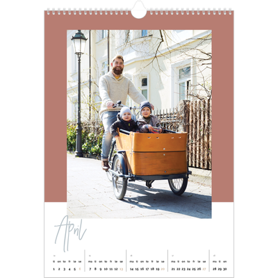 A3 Månedskalender — Kalender i jordfarger [April]