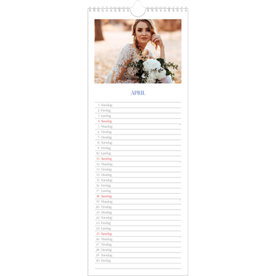 Fotokalender smal  — Klassisk kobolt [April]