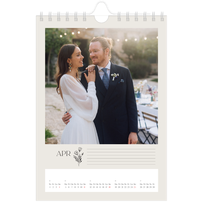 Fotokalender A5 — Initialer i blomst [April]