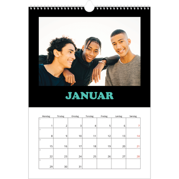Fotokalender A3 — Morsom typografi