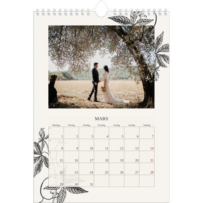 Fotokalender A4 (20 x 30 cm) — Blekk & blomst [Mars]