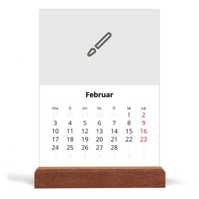 Bordkalender med trestativ - Stående — Design selv [Februar]