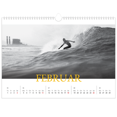 Fotokalender A3 — Historisk stil [Februar]