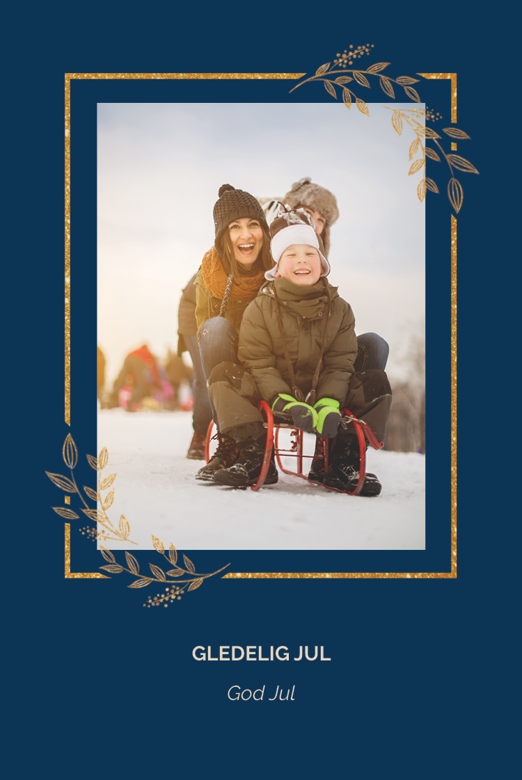 Fotokort — Blått og gull