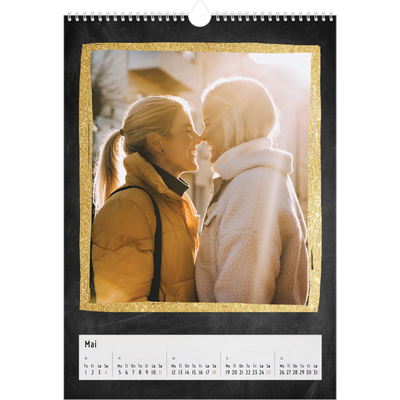 A3 Månedskalender — Rammer med glitter [kalender-forside]