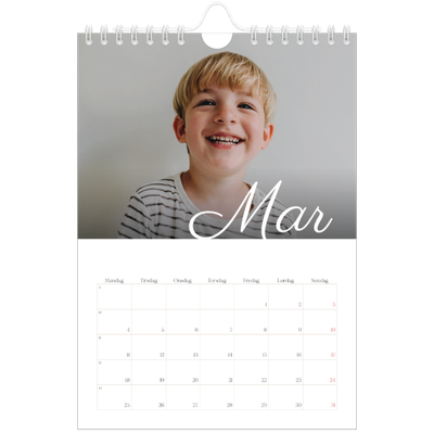 Fotokalender A5 — Håndskrevne måneder [Mars]