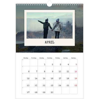 A3 Månedskalender — Portrettredigeringen [April]