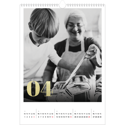 A3 Månedskalender — Glitter tall [April]