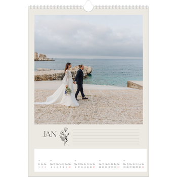 Fotokalender A3 — Initialer i blomst