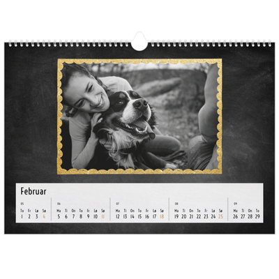 Fotokalender A3 — Rammer med glitter [Februar]