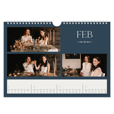 Fotokalender A4 — Skifer & seriffer [Februar]