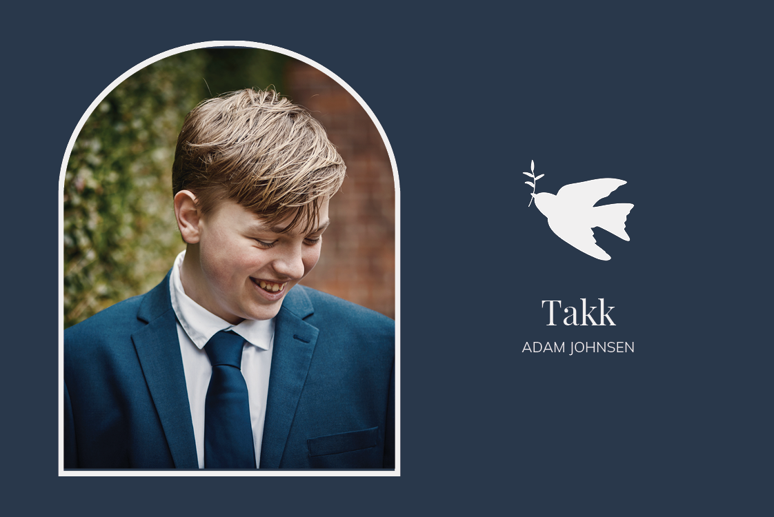 Takkekort — Hvit due