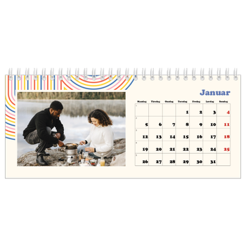 Bordkalender med foto — Retro striper