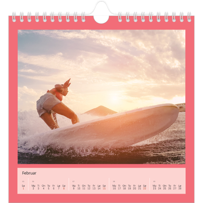 Månedskalender kvadratisk — Stilrene farger [Februar]