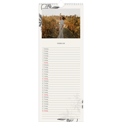Fotokalender smal  — Blekk & blomst [Februar]