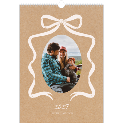 A3 Månedskalender — Ramme med sløyfe [kalender-forside]