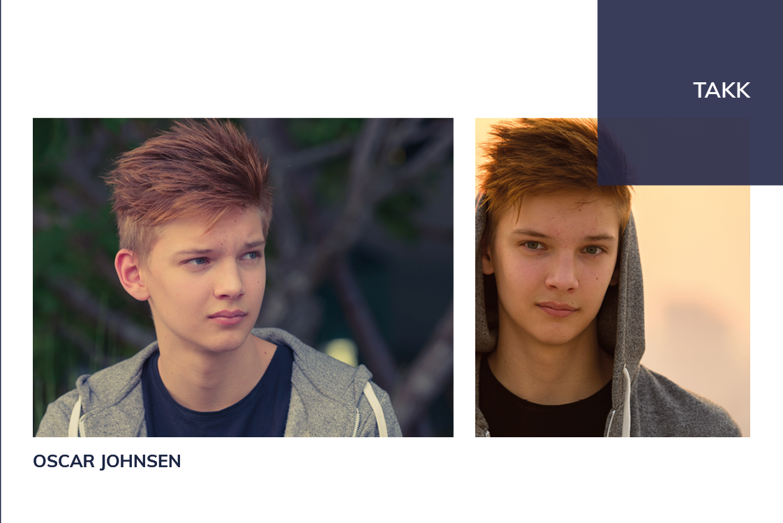 Takkekort — Blå boks