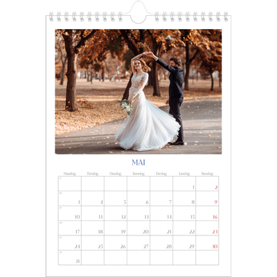 Fotokalender A4 (20 x 30 cm) — Klassisk kobolt [Mai]