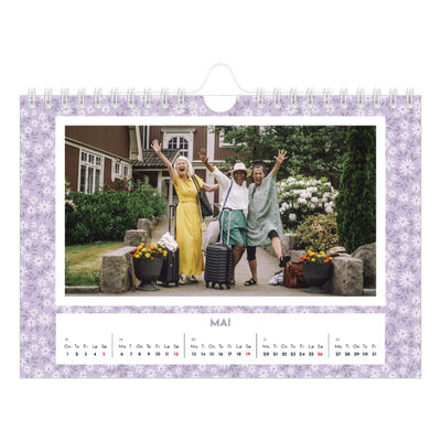 Fotokalender A5 — Blomstermønster [kalender-forside]