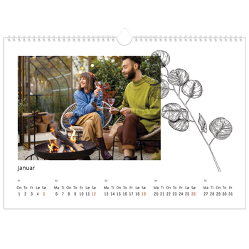 Fotokalender A3 — Blomstertegninger
