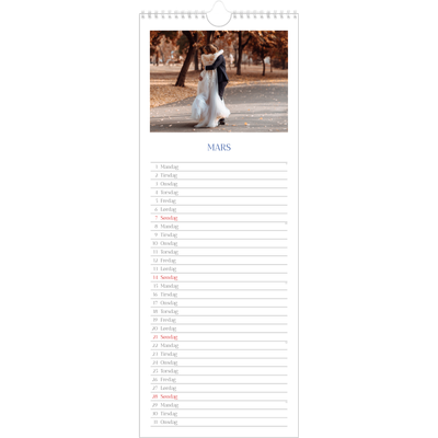 Fotokalender smal  — Klassisk kobolt [Mars]