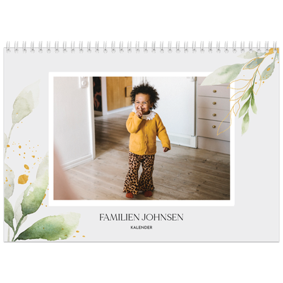 Fotokalender A4 dobbel (30 x 40 cm) — Naturlig akvarell [kalender-forside]