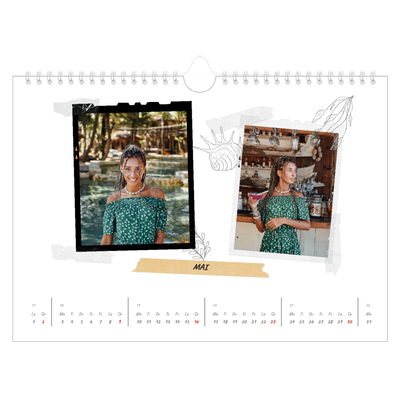 Fotokalender A4 — Scrapbook stil [Mai]