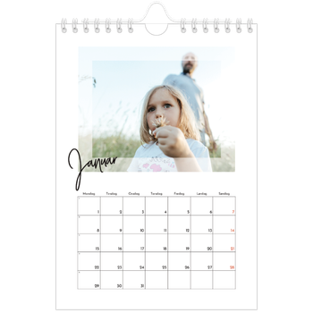 Fotokalender A5 — Transparente rammer