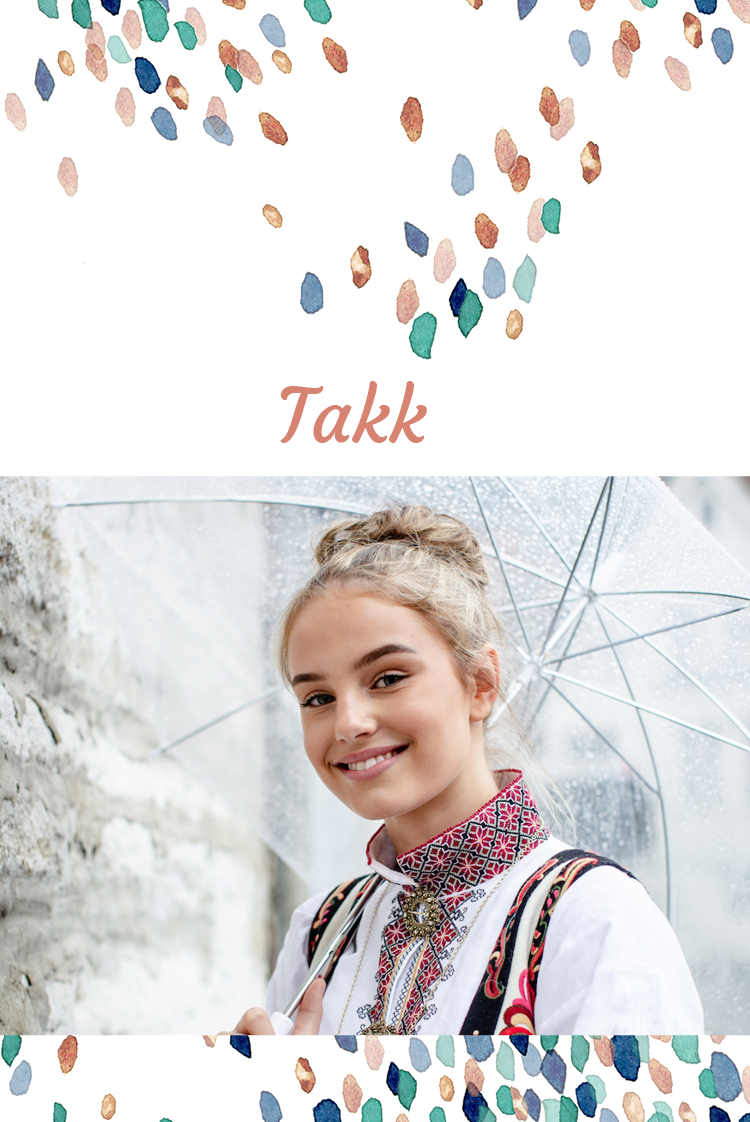 Takkekort — Akvarell flekker