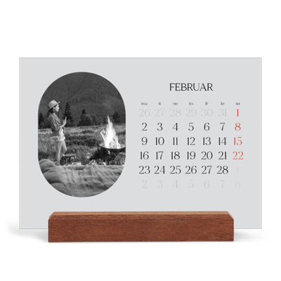Bordkalender med trestativ - Liggende  — Den åpne veien [Februar]