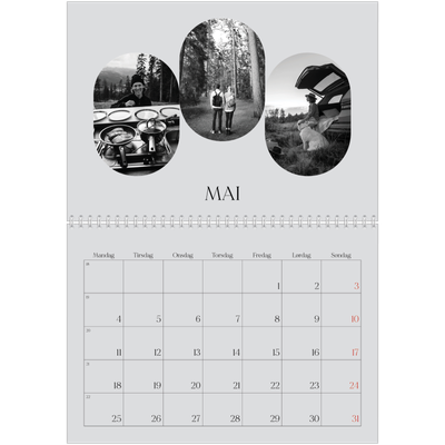 Fotokalender A4 dobbel (30 x 40 cm) — Den åpne veien [kalender-forside]