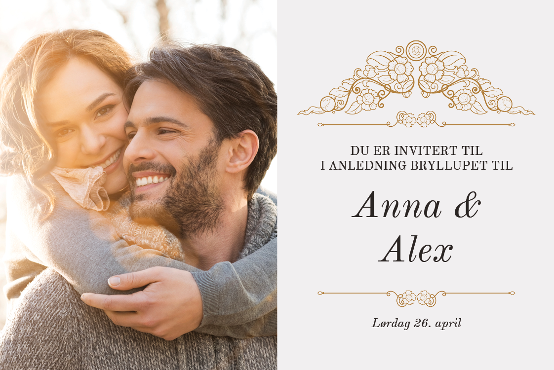 Invitasjoner — Klassisk rød og gull