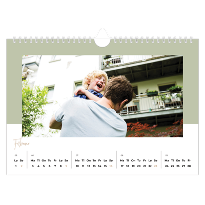 Fotokalender A4 — Kalender i jordfarger [Februar]