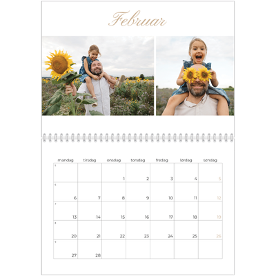 Fotokalender A4 dobbel (30 x 40 cm) — Elegant kalender [Februar]
