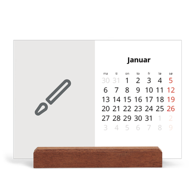 Bordkalender med trestativ - Liggende  — Design selv [Januar]