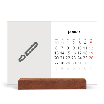 Bordkalender med trestativ - Liggende — Design selv