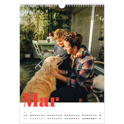 A3 Månedskalender — Et fantastisk år [Mars]